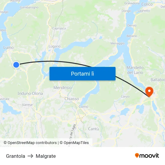 Grantola to Malgrate map