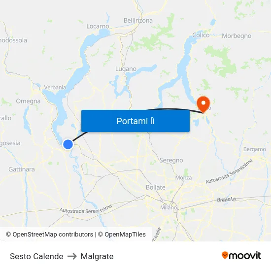 Sesto Calende to Malgrate map