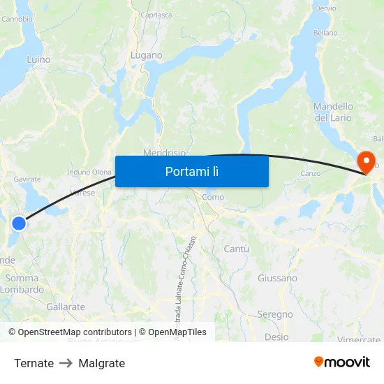 Ternate to Malgrate map