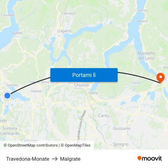 Travedona-Monate to Malgrate map