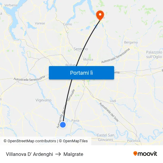 Villanova D' Ardenghi to Malgrate map