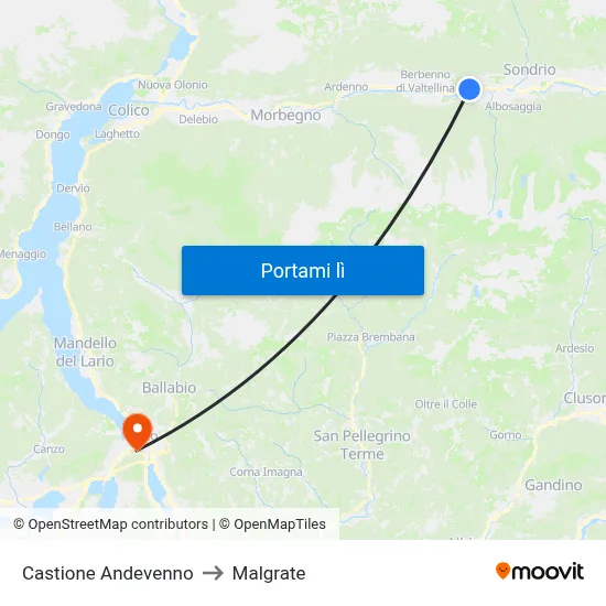 Castione Andevenno to Malgrate map