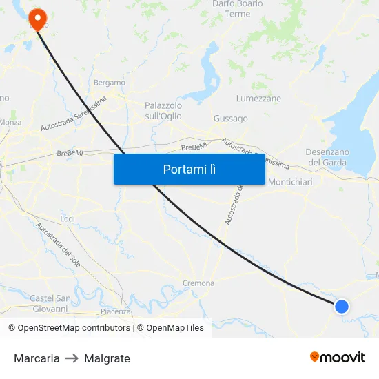 Marcaria to Malgrate map