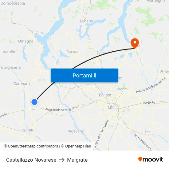 Castellazzo Novarese to Malgrate map