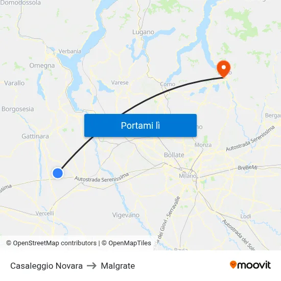 Casaleggio Novara to Malgrate map