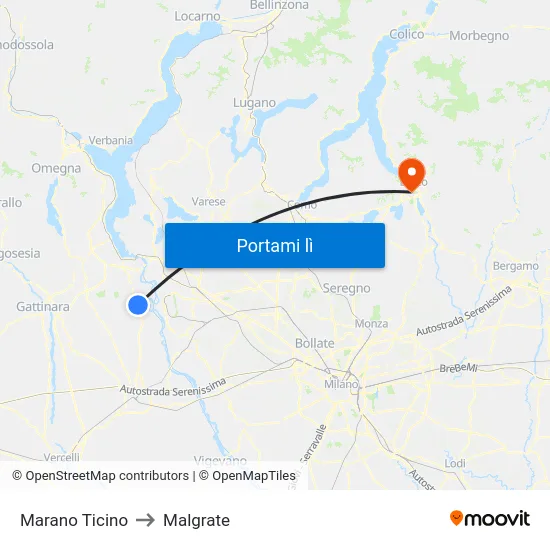 Marano Ticino to Malgrate map
