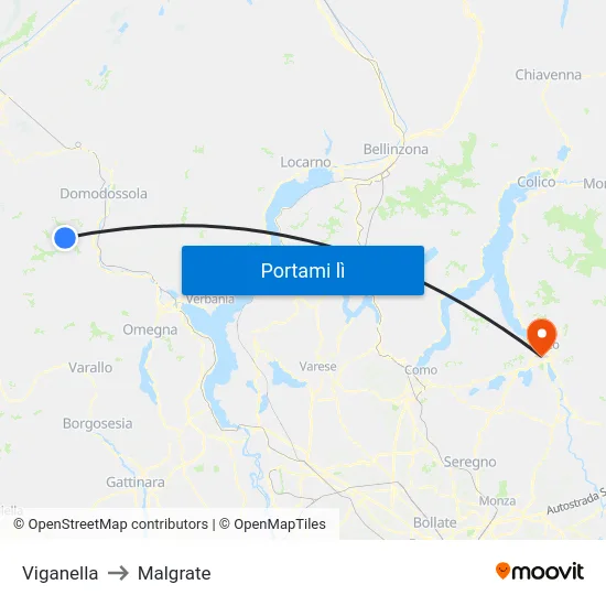 Viganella to Malgrate map