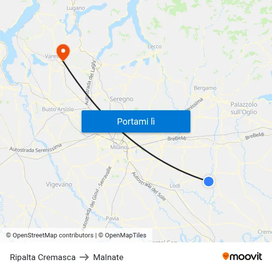 Ripalta Cremasca to Malnate map