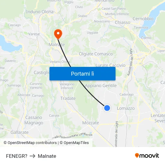 FENEGR? to Malnate map
