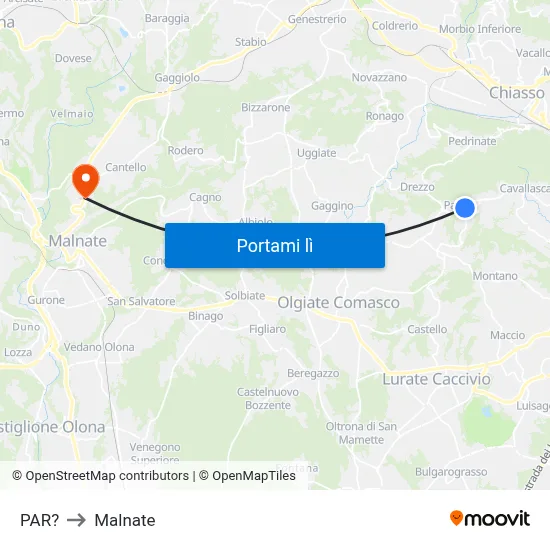 PAR? to Malnate map