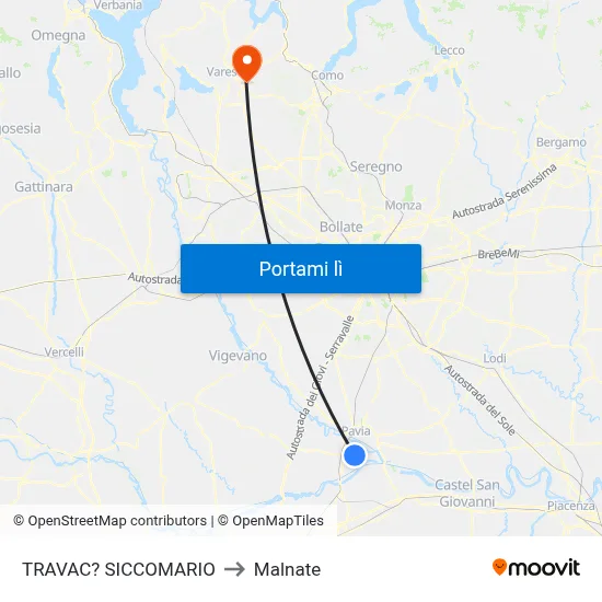 TRAVAC? SICCOMARIO to Malnate map