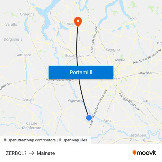 ZERBOL? to Malnate map