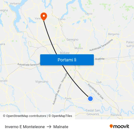 Inverno E Monteleone to Malnate map