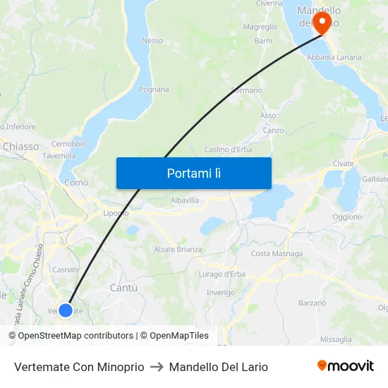 Vertemate Con Minoprio to Mandello Del Lario map
