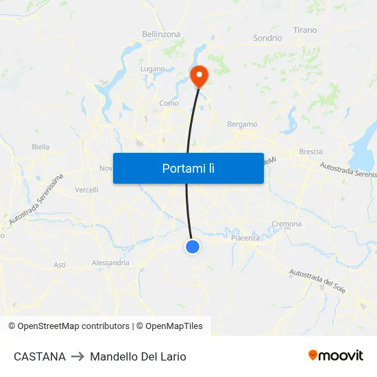 CASTANA to Mandello Del Lario map
