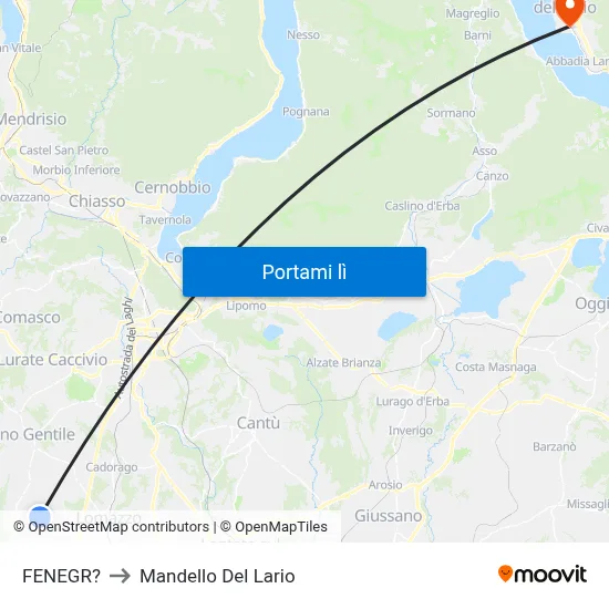 FENEGR? to Mandello Del Lario map