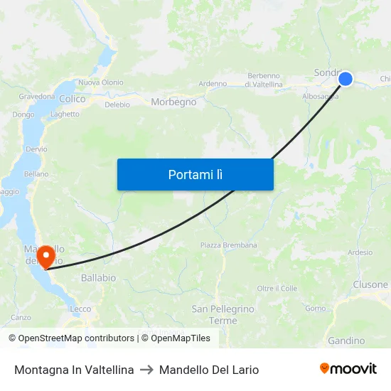 Montagna In Valtellina to Mandello Del Lario map