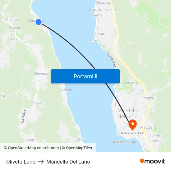 Oliveto Lario to Mandello Del Lario map