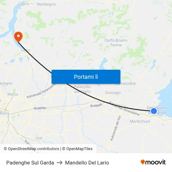 Padenghe Sul Garda to Mandello Del Lario map