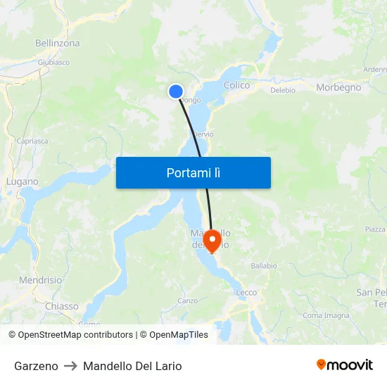 Garzeno to Mandello Del Lario map
