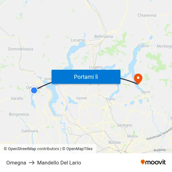 Omegna to Mandello Del Lario map
