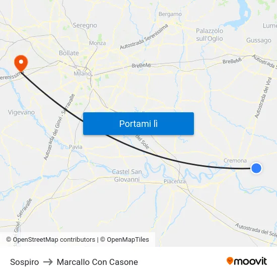 Sospiro to Marcallo Con Casone map