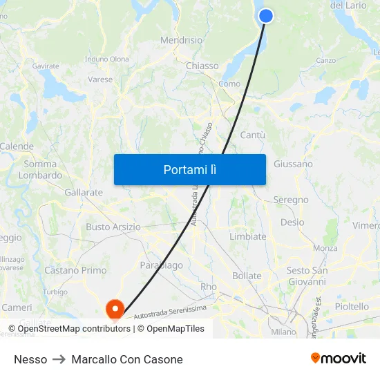 Nesso to Marcallo Con Casone map