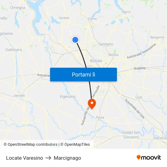 Locate Varesino to Marcignago map