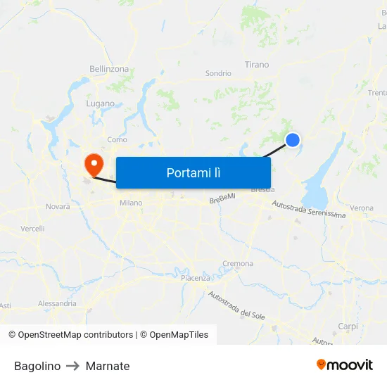 Bagolino to Marnate map