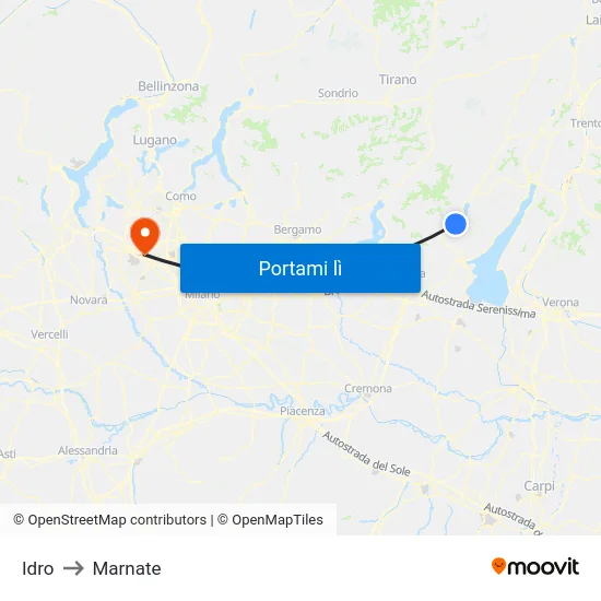 Idro to Marnate map