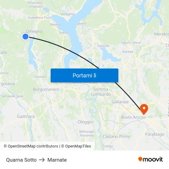 Quarna Sotto to Marnate map