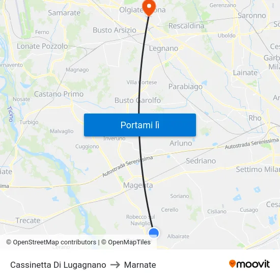 Cassinetta Di Lugagnano to Marnate map