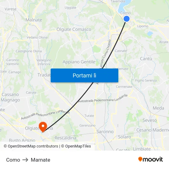 Como to Marnate map