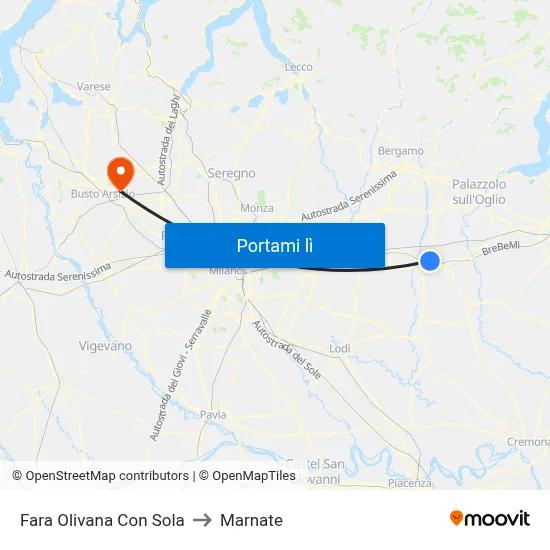 Fara Olivana Con Sola to Marnate map