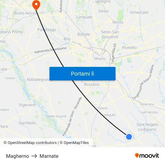 Magherno to Marnate map