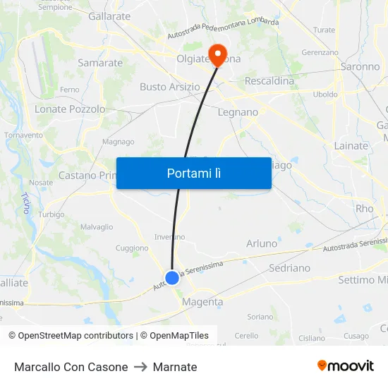 Marcallo Con Casone to Marnate map