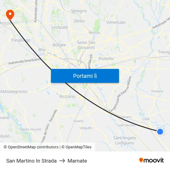 San Martino In Strada to Marnate map