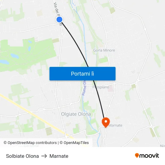 Solbiate Olona to Marnate map