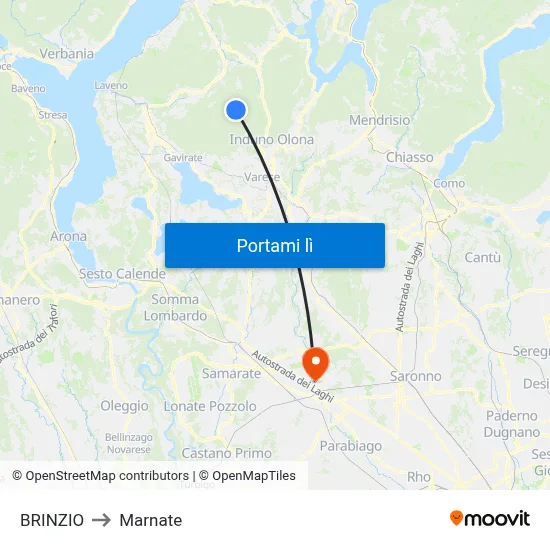 BRINZIO to Marnate map