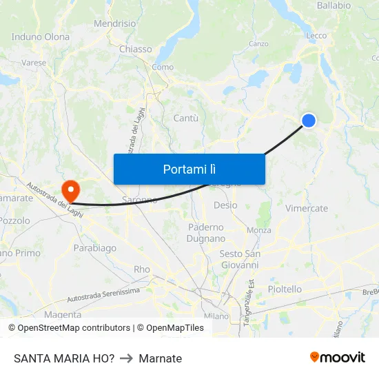 SANTA MARIA HO? to Marnate map