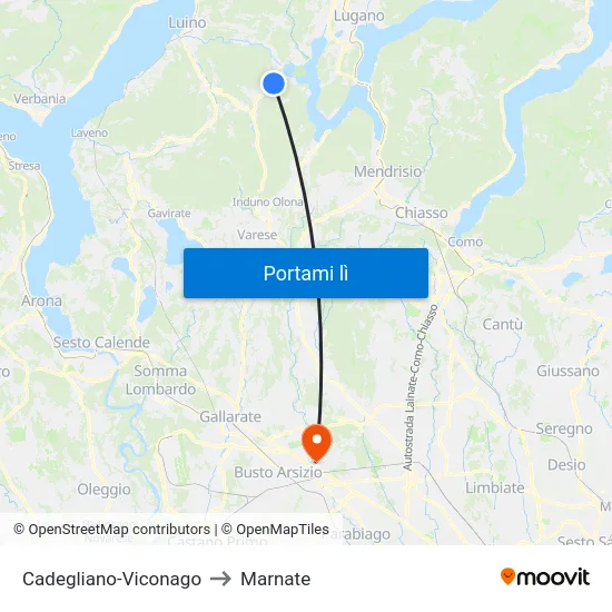 Cadegliano-Viconago to Marnate map