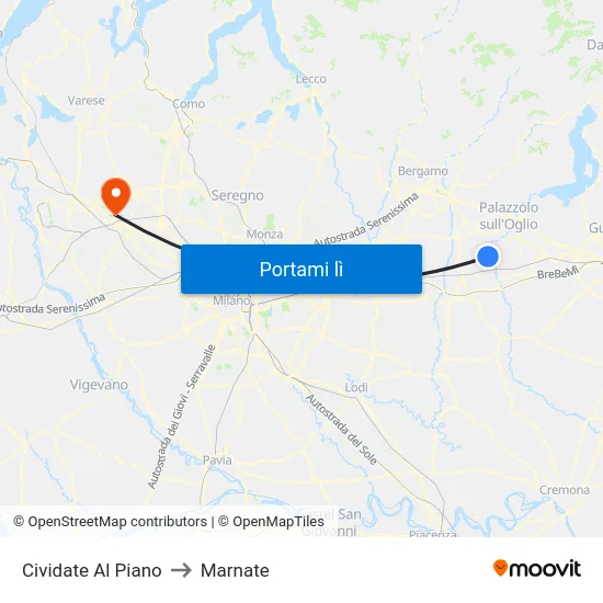 Cividate Al Piano to Marnate map