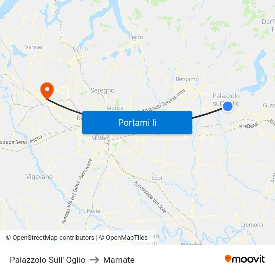 Palazzolo Sull' Oglio to Marnate map