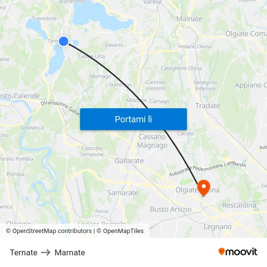 Ternate to Marnate map