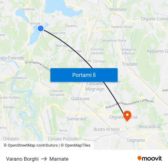 Varano Borghi to Marnate map