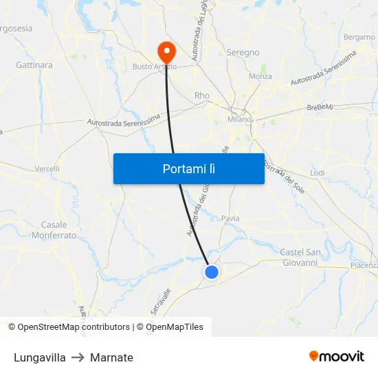 Lungavilla to Marnate map