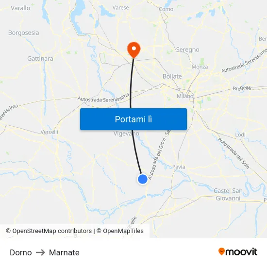 Dorno to Marnate map