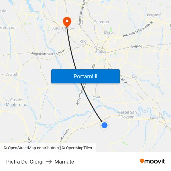 Pietra De' Giorgi to Marnate map