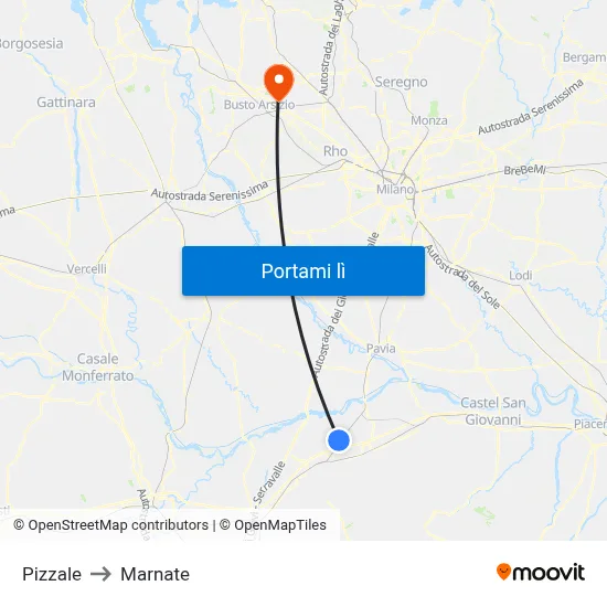 Pizzale to Marnate map
