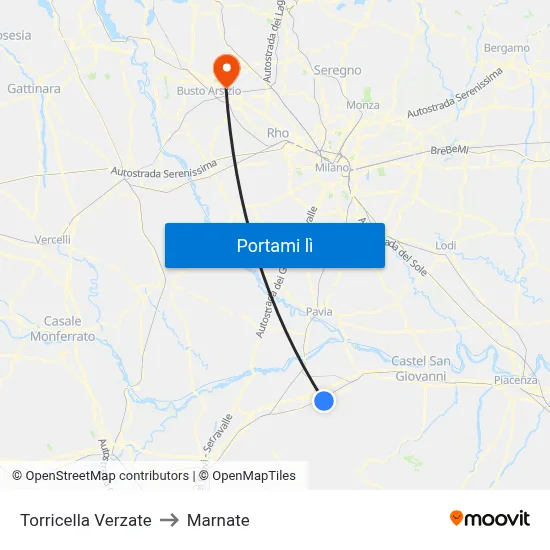 Torricella Verzate to Marnate map